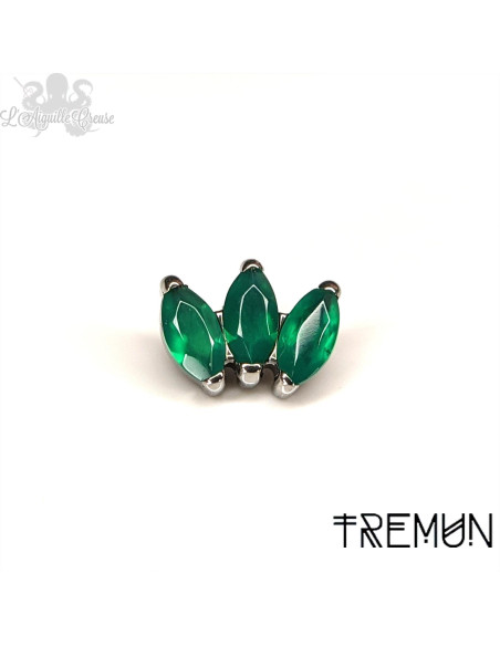 Marquise Tremun en titane & onyx verte , pour 1 ou 1.2 mm