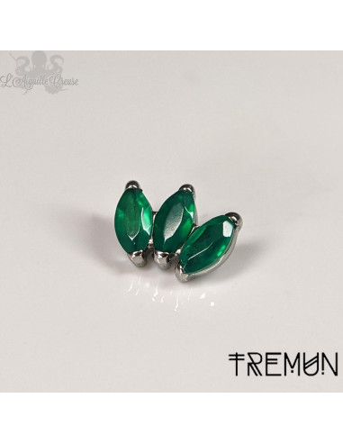 Marquise Tremun en titane & onyx verte , pour 1 ou 1.2 mm