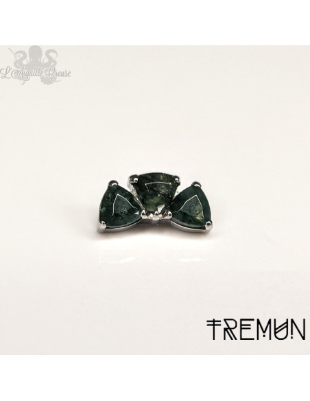 'Grace' Tremun en titane & agate mousse , pour 1 ou 1.2 mm