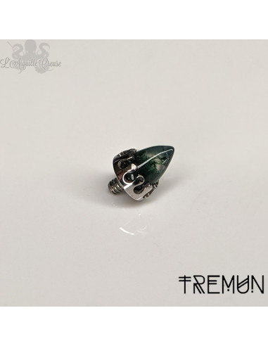 Spike couronne Tremun en titane & agate mousse de 4 mm , pour 1.6 mm