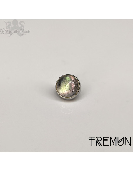 Cabochon Tremun en titane & pierre fine , pour 1 ou 1.2 mm