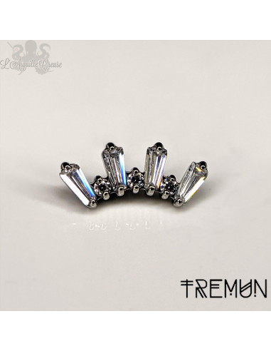 'Julia' Tremun en titane & zircons , pour 1 ou 1.2 mm
