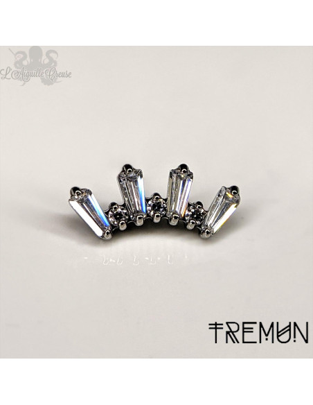 'Julia' Tremun en titane & zircons , pour 1 ou 1.2 mm