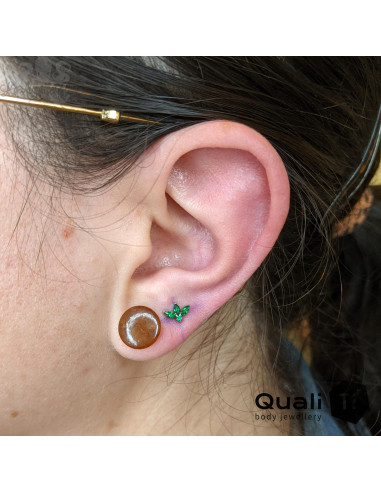 Fleur de lys QualiTi en titane et zircons premiums, pour 1 ou 1.2 mm