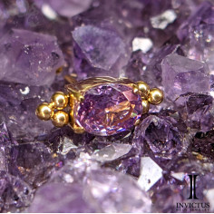 Accessoire Invictus en titane pvd or 24 carats et zircons- threadless 2