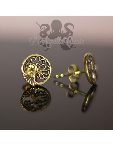 Paire de boucles d'oreilles Yggdrasil en bronze