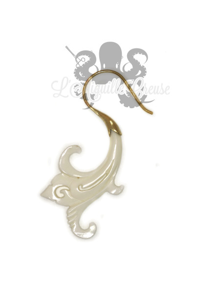 Paire de boucles d'oreilles en os & bronze