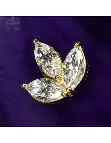 Marquise en Or 18 carats & zircon Swarovski, pour bijou en 1 ou 1.2 mm