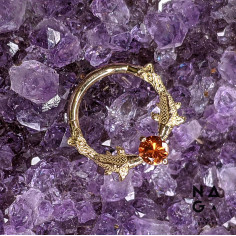 Anneau carpe koi en or jaune 18 carats et pierre fine Naga Jewelery 2