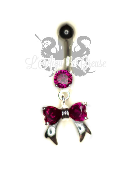 Bijou de nombril Noeud en argent 925, banane en acier chirurgical