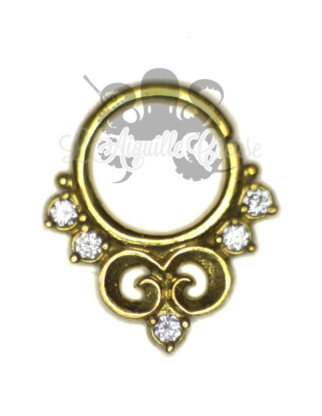 Anneau en bronze & strass