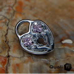 'Love Lock'  QualiTi en titane & zircons - pour 1 ou 1.2 mm