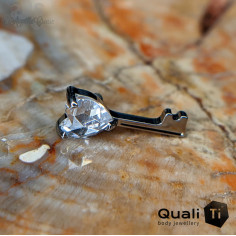 'Key to my heart'  QualiTi en titane & zircon - pour 1 ou 1.2 mm 2
