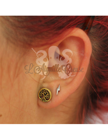 Paire de boucles d'oreilles Yggdrasil en bronze