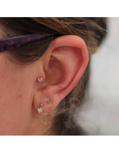 Zircon Coeur en or jaune 14k 