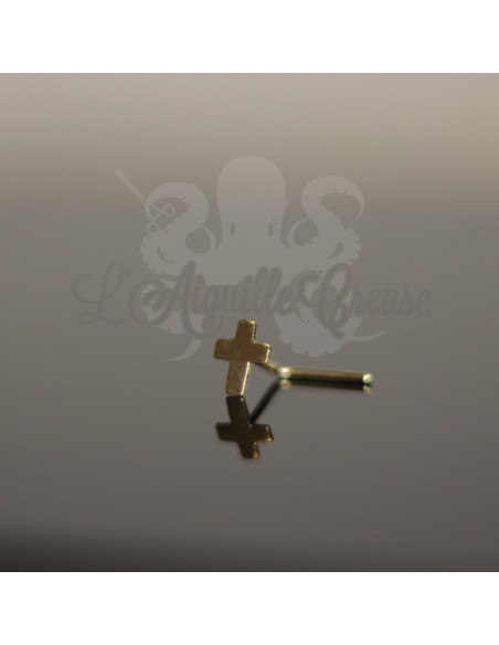 Stud Or 9 carats Croix