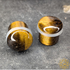 Paire de plugs en Oeil de tigre - People's
