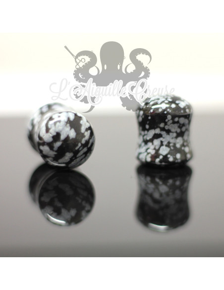 Paire de plugs en Obsidienne Neigneuse  - Diablo Organics