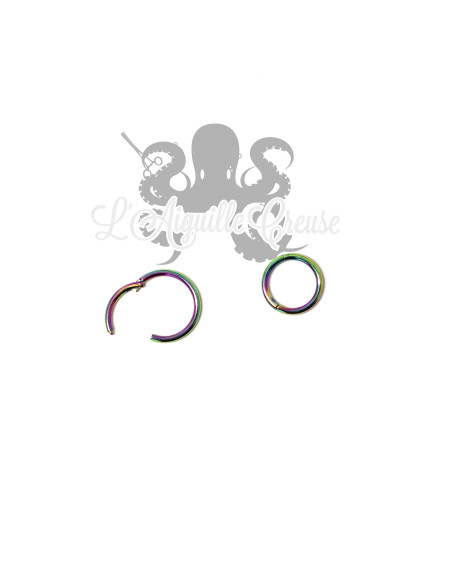 Anneau segmenté anodisé rainbow, ouverture facile