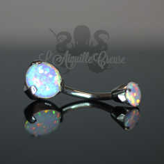 Bijou de nombril Opale & fonte d'acier 2