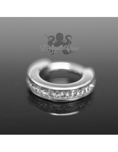 Anneau segmenté strassé, ouverture facile