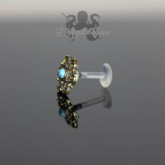 Accessoire en bronze Fleur & turquoise clipable 2