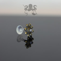 Accessoire en bronze Fleur & pierre de lune clipable 2