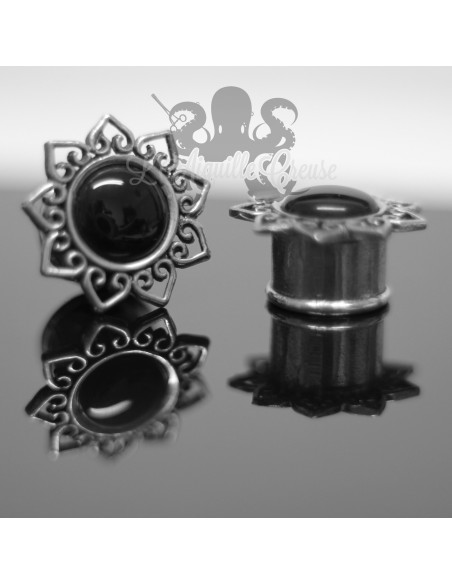 Plug en Bronze blanc & Onyx