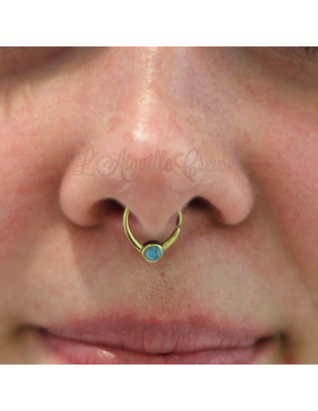 Anneau en bronze et turquoise