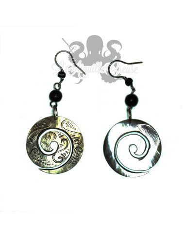 Paire de boucles d'oreilles en Nacre