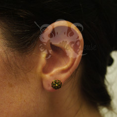 Paire de boucles d'oreilles Fleur en bronze 2