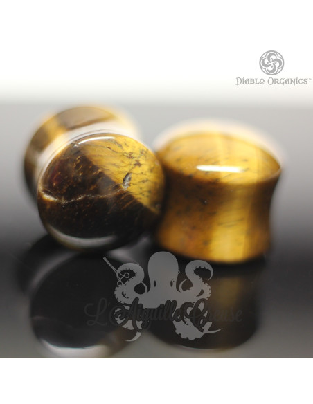 Paire de plugs en Oeil de tigre  - Diablo Organics