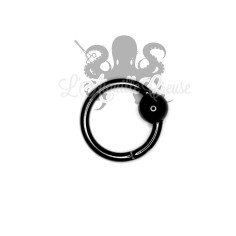 Anneau noir segmenté avec bille, ouverture facile 2
