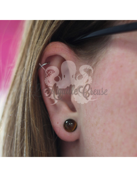 Paire de plugs en Oeil de tigre  - Diablo Organics