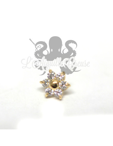 Accessoire de 5 mm pour micro dermal en Or 18 carats & Swarovski