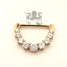 Bijou de téton Demi lune strassé Rose gold 2