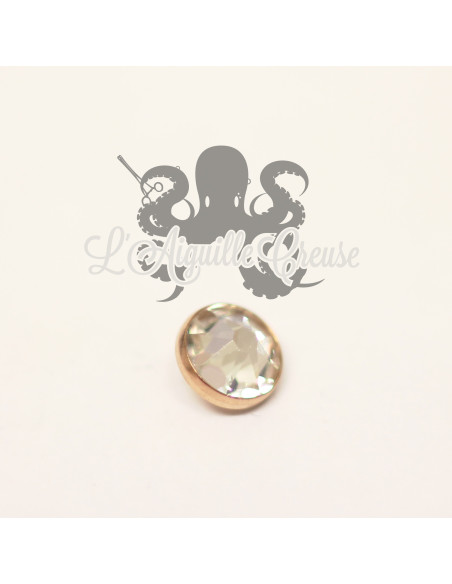 Accessoire pour micro dermal en titane pvd rose gold orné d'un strass Swarovski