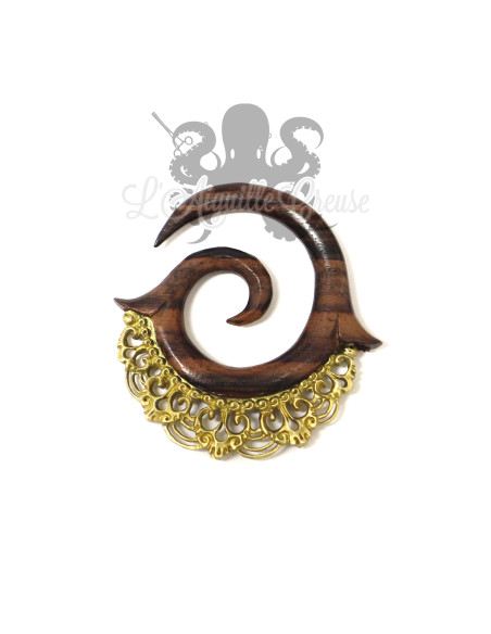 Corne en bois de Narra & bronze