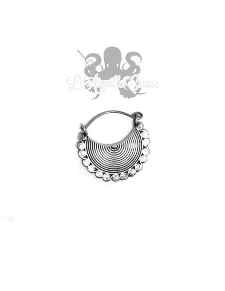 Paire de boucles d'oreilles  en Argent 925 & Bronze blanc