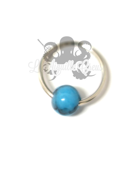 Anneau & bille de 6 mm en turquoise