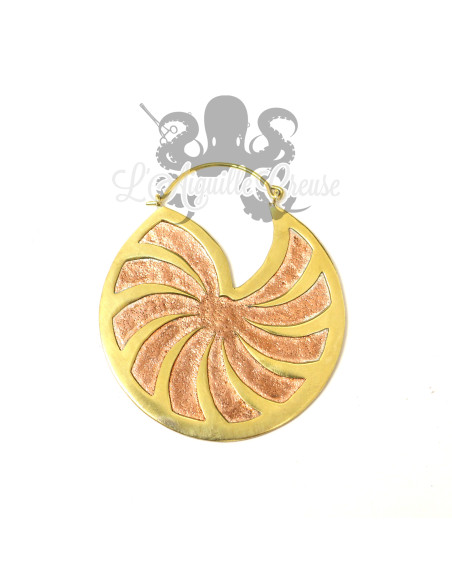 Paire de boucles d'oreilles en bronze & cuivre