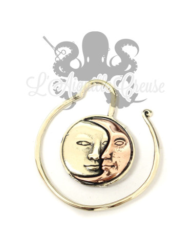 Boucle d'oreille / Accessoire pour tunnel Visages de la lune, en Bronze