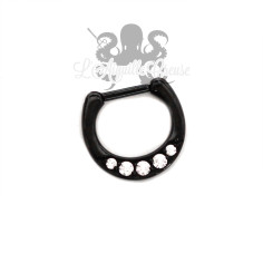 Clickers de septum en acier chirurgical anodisé noir 2