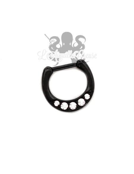 Clickers de septum en acier chirurgical anodisé noir