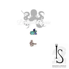 "Ménage à trois" en titane & pierres fines IS pour 1.2 mm 2