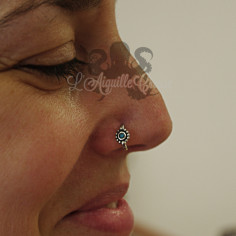 Anneau de narine en argent 925 & pierre fine 2
