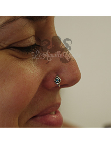 Anneau de narine en argent 925 & pierre fine