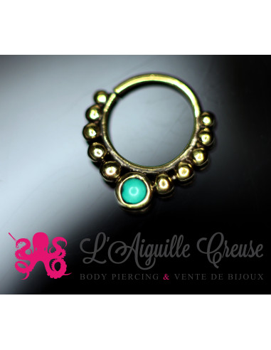 Anneau en bronze et turquoise