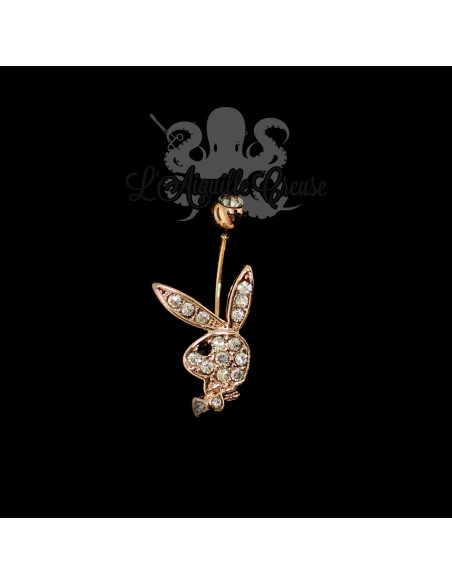 Bijou de nombril Playboy plaqué or rose 14 carats