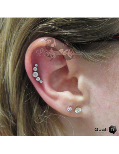 Accessoire QualiTi en titane & 5 zircons - pour 1.2 mm